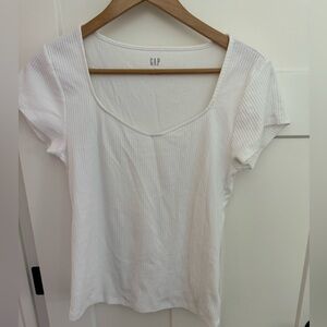 Gap Factory size large white Ribbed Sweetheart T-Shirt